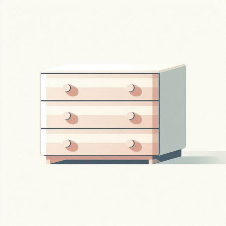 Illustration of a chest of drawers on a white background.のイラスト素材