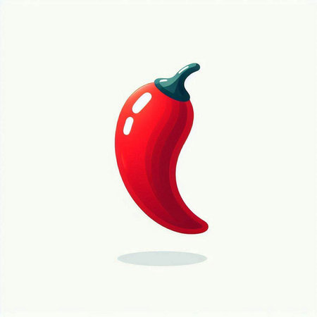 Red hot chili pepper isolated on a white background. Vector illustration.のイラスト素材