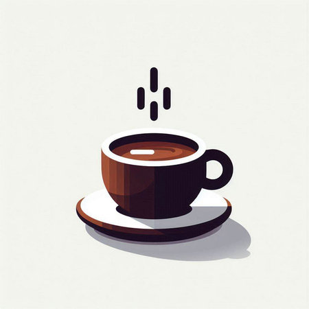 Coffee cup icon on the white background. Vector illustration.のイラスト素材
