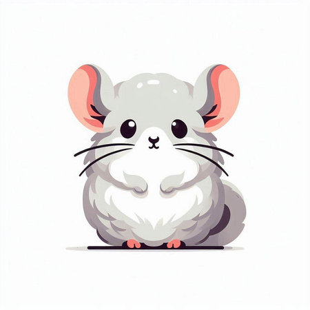 Cute cartoon mouse isolated on a white background. Vector illustration.のイラスト素材