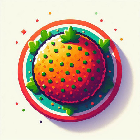 Strawberry cake in a plate. Vector illustration. Eps 10のイラスト素材
