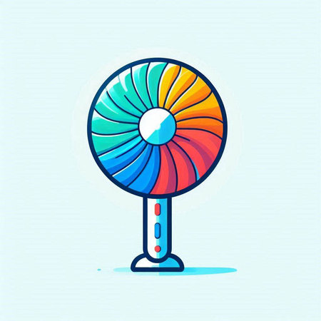 Electric fan icon, vector illustration. Flat design style. Vector illustration.のイラスト素材