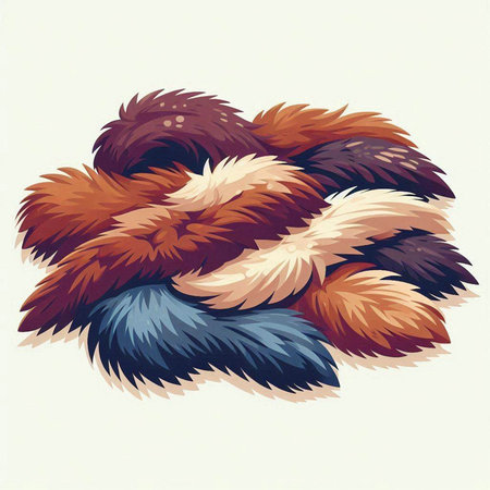 Illustration of a fox fur on a white background, vector illustrationのイラスト素材