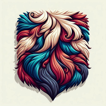 Colorful hair design in the form of a heart. Vector illustration.のイラスト素材