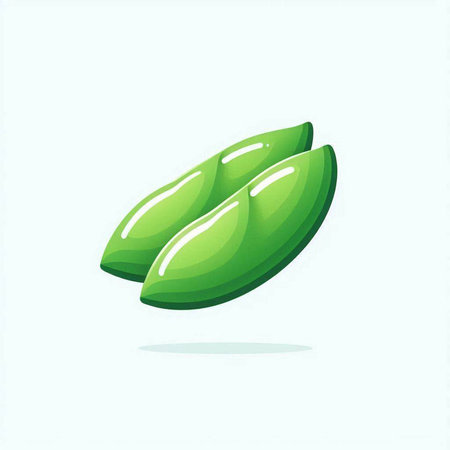 Fresh green soybeans. Vector illustration isolated on a white background.のイラスト素材