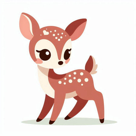 Cute little deer isolated on a white background. Vector illustration.のイラスト素材