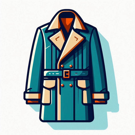 Men's coat. Vector illustration of a man in a coat.のイラスト素材
