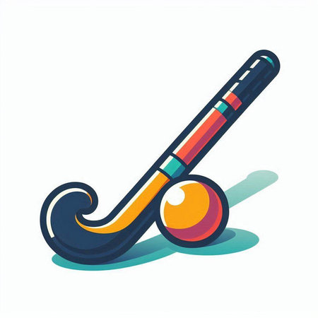 Hockey stick on white background. Vector illustration in cartoon style.のイラスト素材