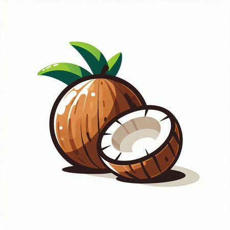 Coconut vector illustration isolated on white background. Coconut icon.のイラスト素材