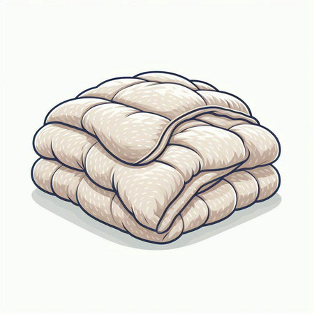 Illustration of a stack of soft towels on a white background.のイラスト素材
