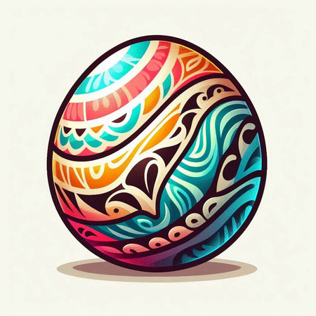 Easter egg with abstract pattern. Vector illustration. Eps 10.のイラスト素材
