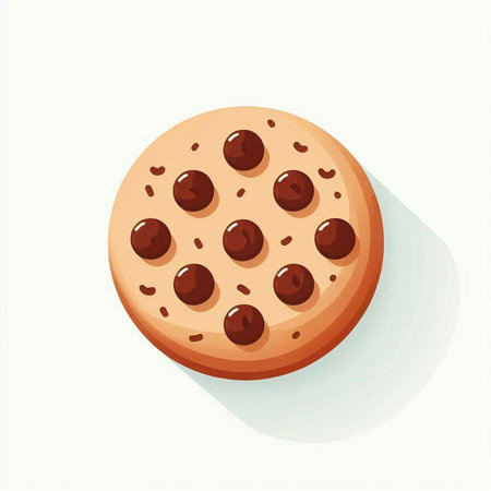 Chocolate chip cookie on a white background. Vector illustration. Eps 10のイラスト素材