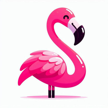 Pink flamingo isolated on a white background. Vector illustration, eps 10のイラスト素材