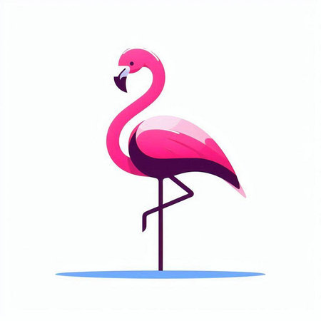 Pink flamingo on a white background. Vector illustration of a flamingo.のイラスト素材