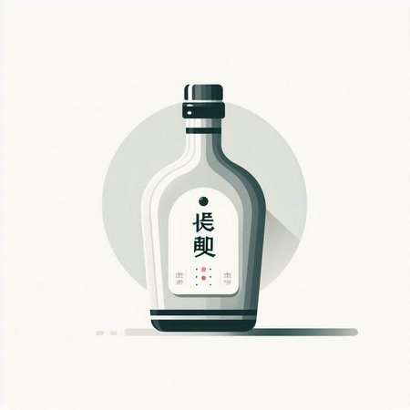 Illustration of a bottle of soy sauce isolated on a white backgroundのイラスト素材