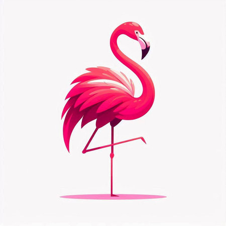 Pink flamingo vector illustration on white background. Flamingo iconのイラスト素材