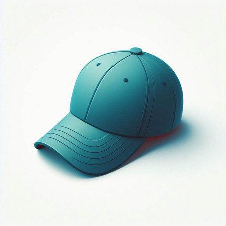 Blue baseball cap on a white background. 3d render illustration.のイラスト素材