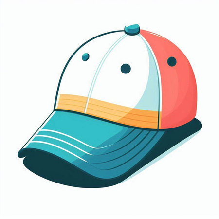 Baseball cap isolated on white background. Vector illustration in cartoon style.のイラスト素材