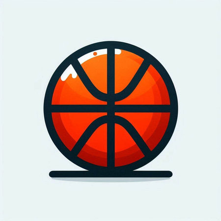 Basketball ball icon. Sport symbol. Vector illustration in flat styleのイラスト素材