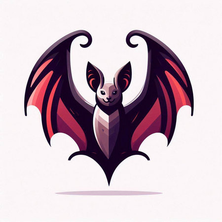 Bat with wings. Vector illustration of a flying bat with wings.のイラスト素材