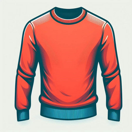 Vector illustration of a red sweater on a white background, isolated.のイラスト素材