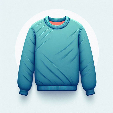 Blue pullover on a white background. 3d render illustration.のイラスト素材