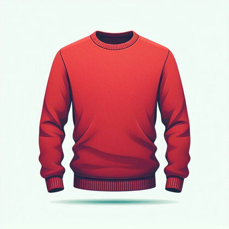 Red sweater isolated on a white background. Vector illustration. Eps 10のイラスト素材