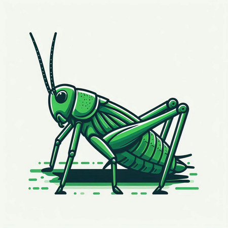 Grasshopper isolated on a white background. Vector illustration.のイラスト素材