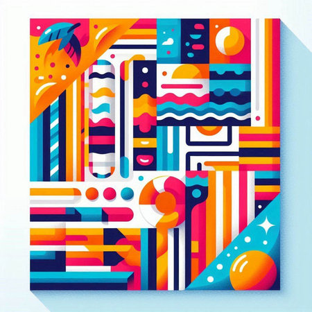 Abstract colorful background with geometric elements. Vector illustration. Eps 10.のイラスト素材