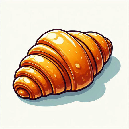 Illustration of a croissant isolated on a white background.のイラスト素材