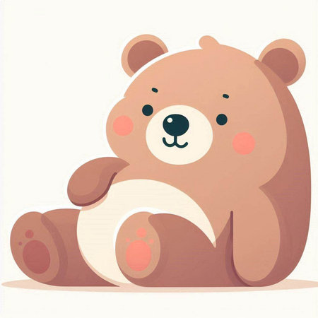 Cute cartoon bear. Vector illustration of a teddy bear.のイラスト素材