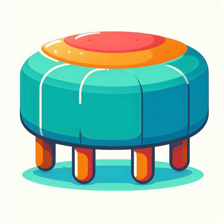 Illustration of a Colored Toy Stool Isolated on White Backgroundのイラスト素材
