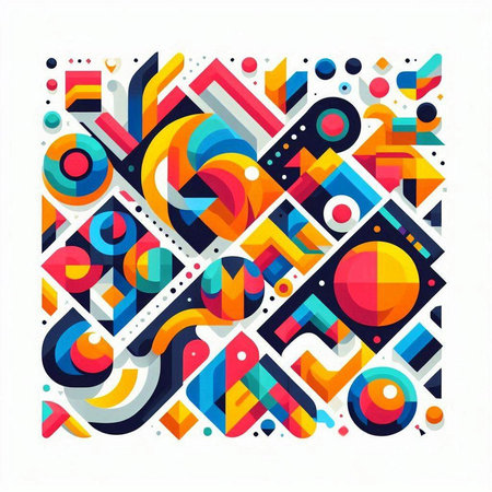 Abstract colorful geometric composition with place for your text. Vector illustration.のイラスト素材