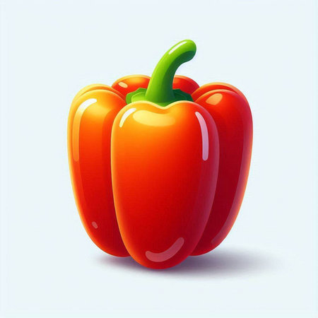 Red bell pepper on a white background. Vector illustration. Eps 10.のイラスト素材