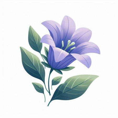 Bouquet of purple flowers on a white background. Vector illustration.のイラスト素材