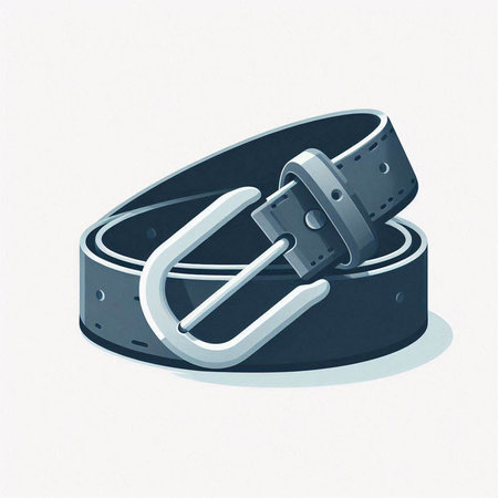 Illustration of a belt with a buckle on a white background.のイラスト素材