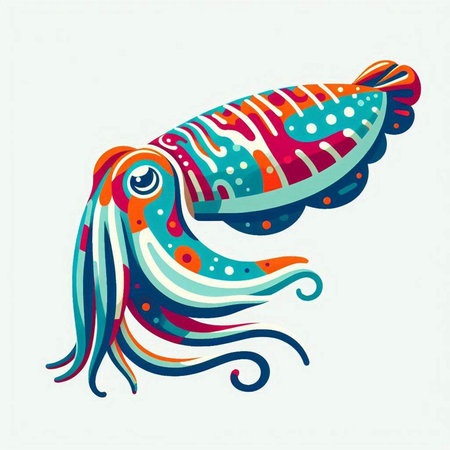 Abstract colorful octopus on white background. Vector illustration for your designのイラスト素材