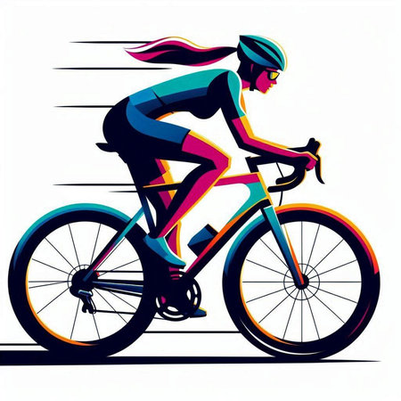 Cyclist Riding the Bike, Extreme Sport, Vector Illustrationのイラスト素材