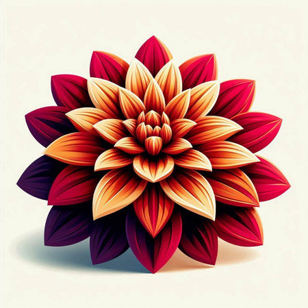 dahlia on white background, vector illustration, eps10のイラスト素材