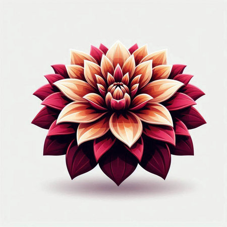 Dahlia flower, vector illustration. Isolated on white background.のイラスト素材