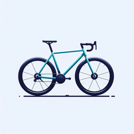 Blue bicycle isolated on a white background. Vector illustration. Eps 10.のイラスト素材