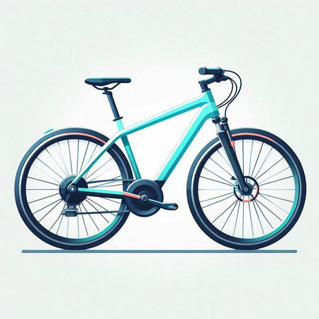 Blue bicycle isolated on white background. Vector illustration. Eps 10.のイラスト素材
