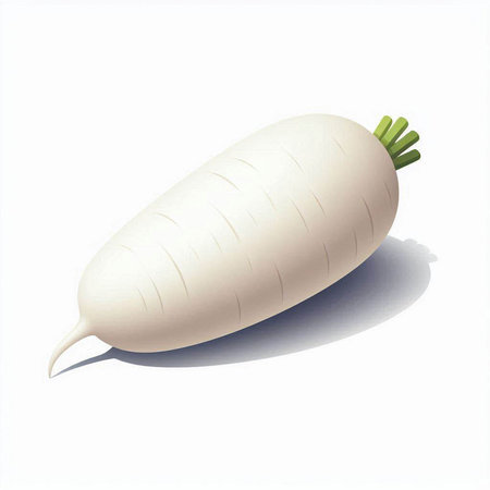 White radish on a white background. Vector illustration. Eps 10.のイラスト素材
