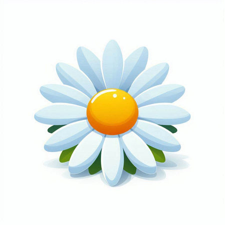 Daisy flower isolated on white background. Vector illustration. Eps 10.のイラスト素材