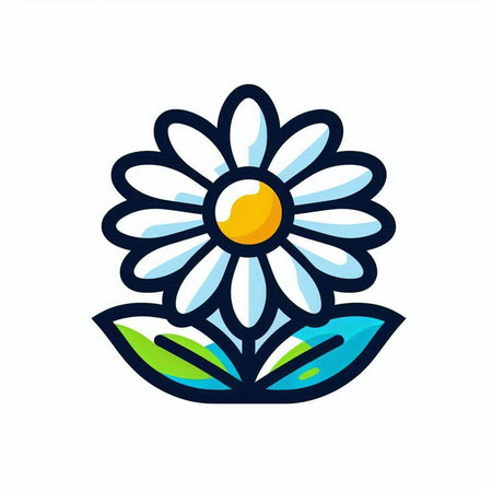 Daisy flower icon. Chamomile flower symbol. Vector illustrationのイラスト素材