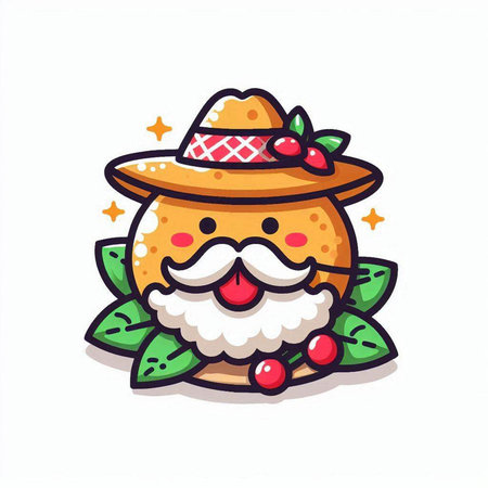 Cute cartoon santa claus potato character. Vector illustration.のイラスト素材