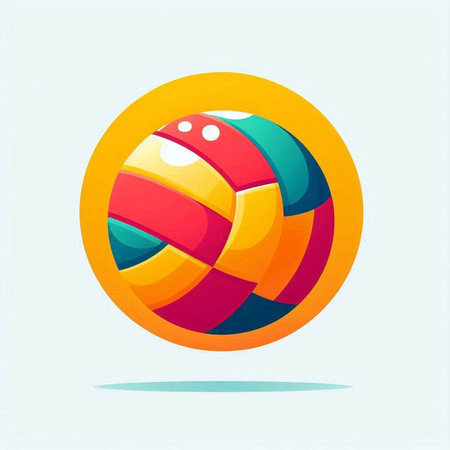 Volleyball ball icon in flat style. Vector illustration for your design.のイラスト素材