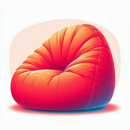 Illustration of a red soft armchair isolated on a white backgroundのイラスト素材