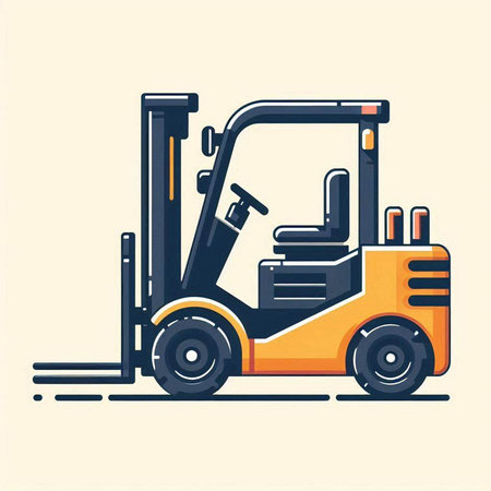 Forklift truck. Forklift loader. Vector illustration in flat styleのイラスト素材