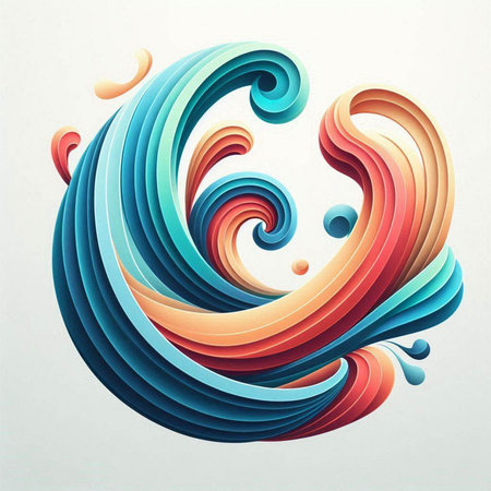 Abstract colorful background with swirls. Vector illustration. Eps 10.のイラスト素材